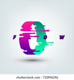 Vector illustration of abstract colored 3d ring. Abstract splash, liquid shape. Background for poster, cover, banner, placard. Logo design