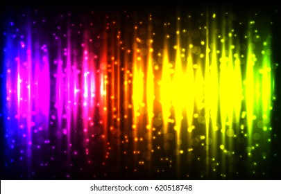 Vector illustration of abstract colored background with blurred magic lights