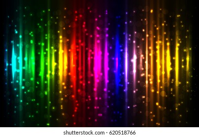 Vector illustration of abstract colored background with blurred magic lights