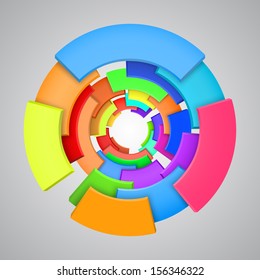Vector Illustration of abstract colorful 3d rainbow, logo design