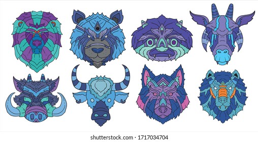 Vector illustration abstract colorful animal ornament. Illustration of batik for print, fabric, album art, web, promotion, tshirt and wallpaper background design