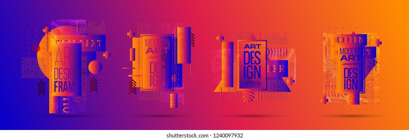 Vector illustration, abstract colorful background with modern design frames.
