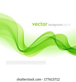 Vector illustration Abstract colorful background with green smoke wave