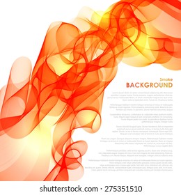 Vector illustration Abstract colorful background with orange smoke wave