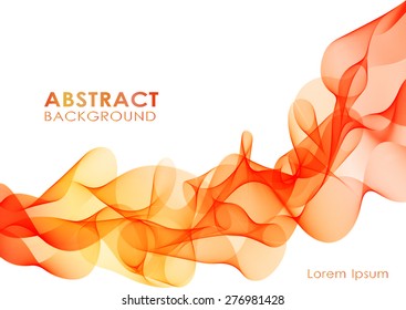 Vector illustration Abstract colorful background with orange smoke wave