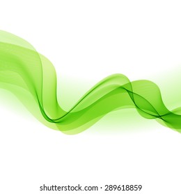 Vector illustration Abstract colorful background with green smoke wave