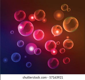 Vector illustration of abstract colorful bubbles