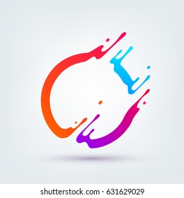 Vector Illustration. Abstract Colorful Circle. Dynamic Splash Liquid Shape. Background For Poster, Cover, Banner, Placard. Logo Design