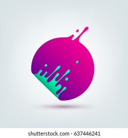 Vector illustration. Abstract colorful circle. Dynamic splash liquid shape. Background for poster, cover, banner, placard. Logo design