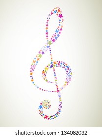Vector Illustration of an Abstract Colorful Clef