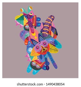 
vector illustration abstract colorful ethnic ornament. Illustration of batik for print, fabric, web, promotion, and wallpaper background design