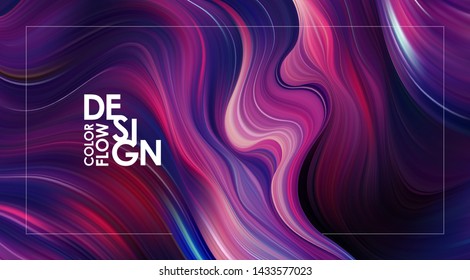 Vector illustration: Abstract colorful flow  background. Wave color Liquid shape. Trendy design.