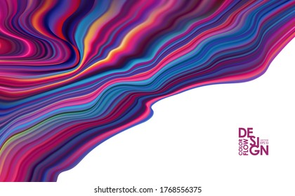 Vector illustration: Abstract colorful flow. Wave color Liquid shape. Trendy designt.