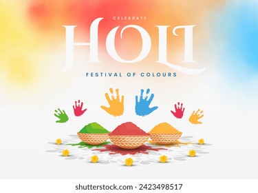 Vector illustration of abstract colorful Happy Holi background card design for color festival of India celebration greetings