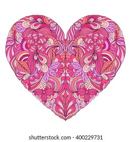 Vector illustration of abstract colorful heart on white background
