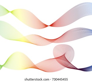 Vector illustration, Abstract colorful lines on white background