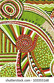 A vector illustration of an abstract colorful ornamental drawing.