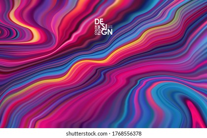 Vector illustration: Abstract colorful paint flow background. Wave color Liquid shape. Trendy design.