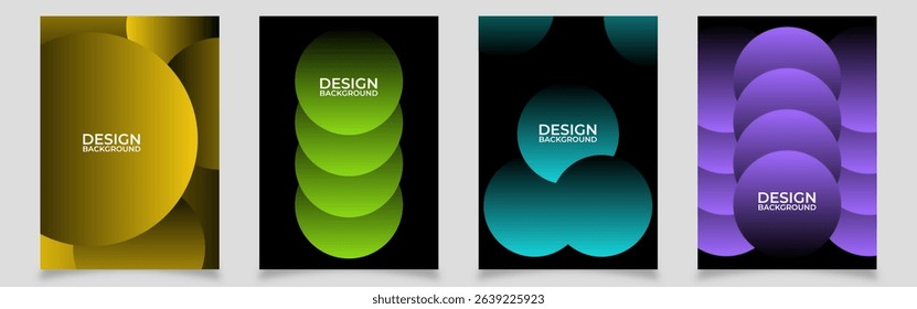 Vector illustration of abstract colorful shapes background set