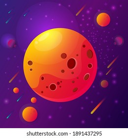 Vector illustration with abstract colorful shiny planet