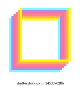 Vector illustration with abstract colorful square frame. Abstract splash, liquid shape. Background for poster, cover, banner, placard. Logo design