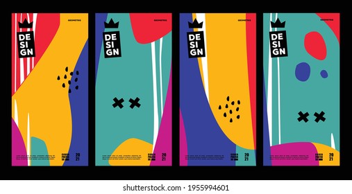 Vector illustration of abstract colorful straight geometric pattern background. Collection of Abstract backgrounds for posters, covers and prints 3