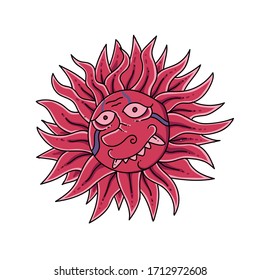 vector illustration abstract colorful sun ornament. Illustration of batik for print, fabric, web, promotion, and wallpaper background design
