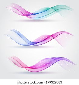 Vector illustration Abstract colorful transparent wave. 