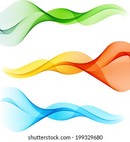 Vector illustration Abstract colorful transparent wave. 