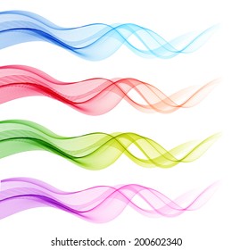 Vector illustration Abstract colorful transparent wave. 