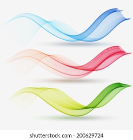 Vector illustration Abstract colorful transparent wave.