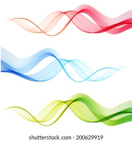 Vector illustration Abstract colorful transparent wave. 