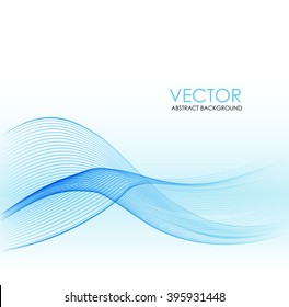 Vector illustration Abstract colorful transparent blue wave. EPS 10.