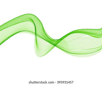 Vector illustration Abstract colorful transparent green wave. EPS 10.