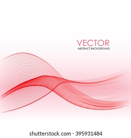 Vector illustration Abstract colorful transparent red wave. EPS 10.