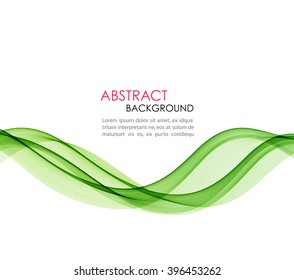 Vector illustration Abstract colorful transparent green wave. EPS 10