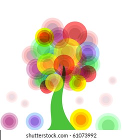 vector illustration of an abstract colorful tree. EPS 10