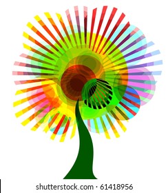 vector illustration of an abstract colorful tree. EPS 10.