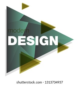 Vector illustration. Abstract colorful triangle. Dynamic splash liquid shape. Background for poster, cover, banner, placard. Logo design