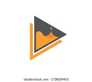 Ilustración vectorial. Triángulo colorido abstracto. Forma líquida de salpicadura dinámica. Fondo para afiche, portada, pancarta, cartel. Diseño de logotipo.