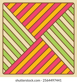 vector illustration of abstract colourful line pattern, seamless background
