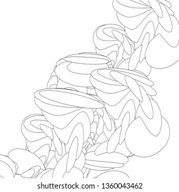 Vector illustration of an abstract complex structure consisting of geometric shapes on a white background. Suitable as a template for a coloring book.