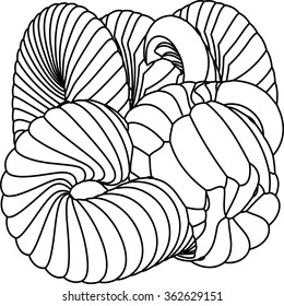 Vector illustration of an abstract complex structure consisting of geometric shapes on a white background