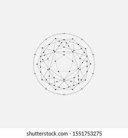 Vector illustration abstract concept of technological black and white with lines, dots, circle, polygonal and hexagon isolated on white background for your design elements. 