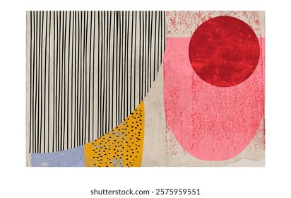 Vector illustration. Abstract contemporary aesthetic backgrounds.  Boho wall decor. Modern art print. Flat design for book cover, poster, banner, brochure, flyer