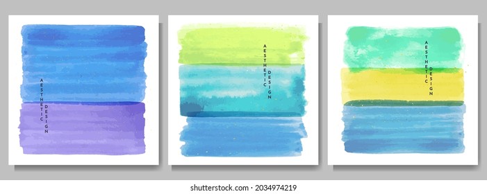Vector illustration. Abstract contemporary art aesthetic backgrounds. Colorful ink brush stroke backdrop. Design for web banner, social media template. Watercolor paints. 50s, 60s retro funky graphic
