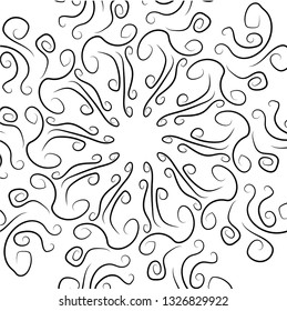 vector illustration of abstract curls of circular pattern