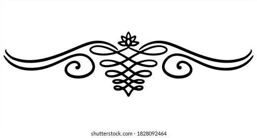 Vector illustration. Abstract curly element for design, swirl, curl, divider. 