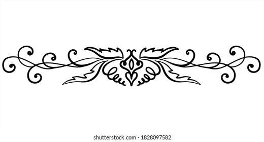 Ilustración vectorial. Elemento abstracto de curly para diseño, giro, curl, divisor. 