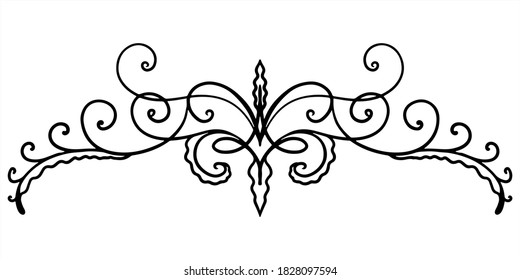 Ilustración vectorial. Elemento abstracto de curly para diseño, giro, curl, divisor. 